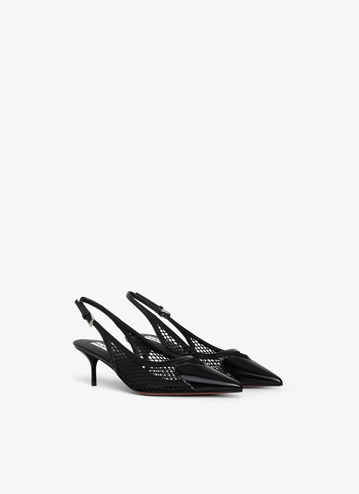 LE CŒUR SLINGBACKS IN FISHNET ALAÏA BLACK LE CŒUR SLINGBACKS IN FISHNET